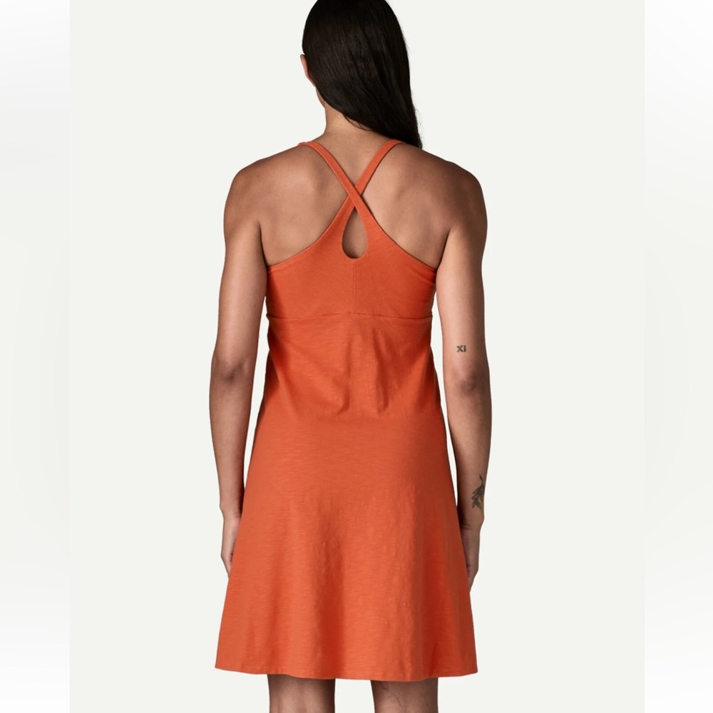 Patagonia Organic Cotton Amber Dawn Dress-Coral Orange - Picture 2 of 10